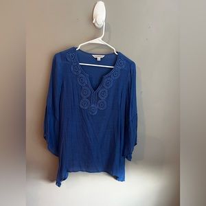 Blue linen blouse